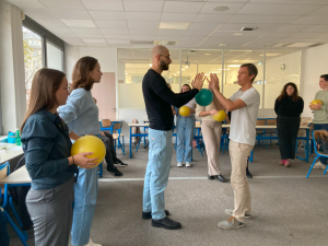 Les étudiants mettant en pratique les conseils de Sébastien Marie